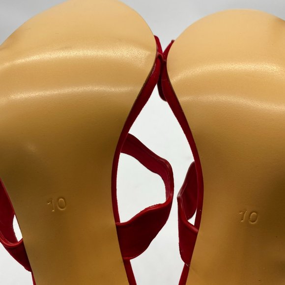 FSJ Hot Open Toe Strappy Heeled Sandal Suede Dress - Picture 9 of 12